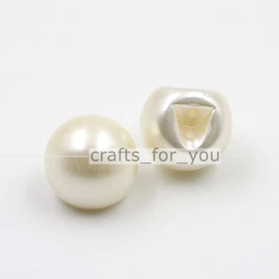 10x PLASTIC PEARL SHANK BUTTONS BALL 6MM-18MM SEWING FOR CRAFTS DRESSES CLOTHING - Image 1 of 4