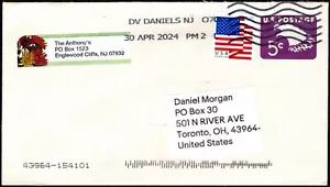 US - 1965 - 5 Cents Bright Purple Eagle Uprated Postal Stationery Entire # U550 - Picture 1 of 1