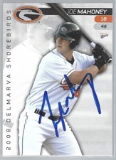 2008 MultiAd Sports Delmarva Shorebirds #14 Joe Mahoney IP auto signed card