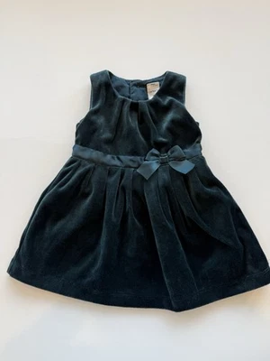 Carters Infant Girls Green Velvet Bow Christmas Holiday Party Dress 9m - Image 1 of 4