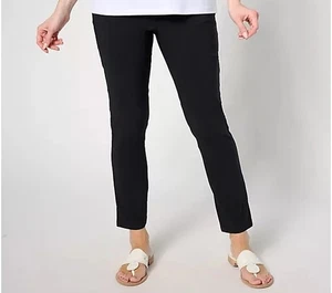Pantaloni alla caviglia Denim & Co. taglia XL regular eleganti elasticizzati aria gamba dritta A645771 BLK - Foto 1 di 1