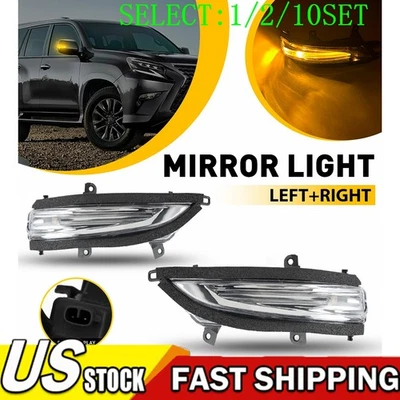 Para Lexus GX460 LX570 2010-23 LED espelho lateral lâmpada de seta âmbar claro 1~10X - Imagem 1 de 4