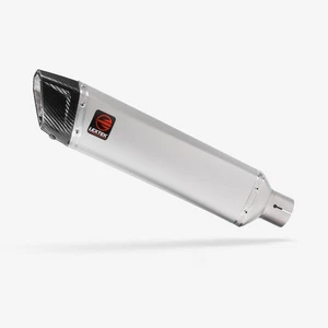 Lextek Stainless Steel ST7 Exhaust Silencer Matt 400mm with Carbon Tip 60mm NEW - Picture 1 of 8