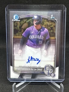 2025 Bowman Chrome Alessander De La Cruz Prospect Auto Autograph SP Rockies - Picture 1 of 2