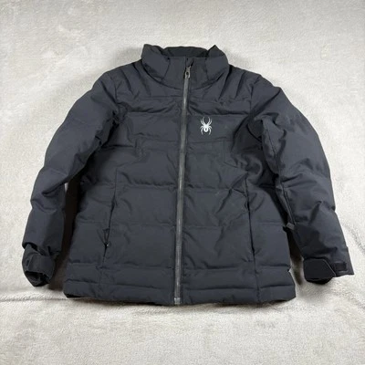 Spyder Childrens Boys Full Zipper  Puffer Jacket Black Size 10 - Image 1 of 4
