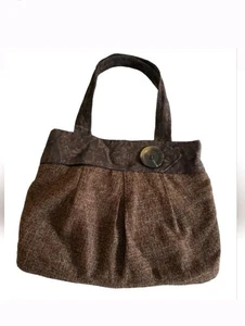 NEW Shein Bag Boho Brown Tweed Floral Lined Interior Hobo Large Shoulder Purse - Picture 1 of 7