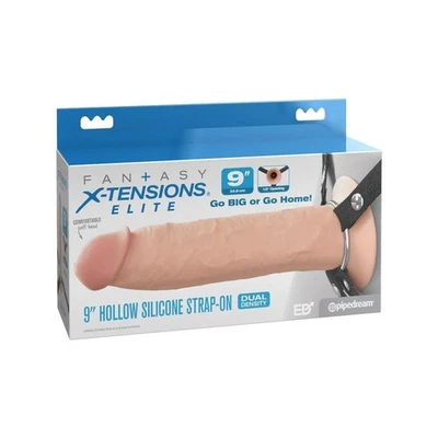 Fantasy X-Tensions Elite 9" Hollow Silicone Strap-On Dual Density Light - Image 1 of 3