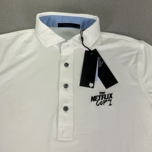 Greyson Polo Golf Shirt Neu mit Etikett Herren M weiß NETFLIX CUP Tala Pullover Stretch LESEN - Bild 1 von 18