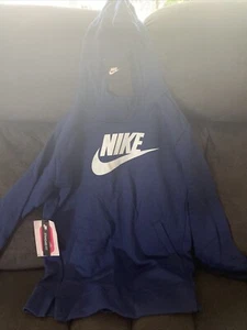 Navy Blue Girls Large Nike Big Logo Sweater/ Brand New Never Worn With Tags - Picture 1 of 2