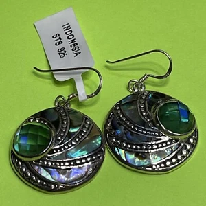 Bali Legacy Abalone, Pfauenquarz Sterling Ohrringe 9,50 ctw - Bild 1 von 12