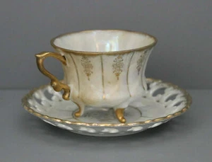Vintage Royal Sealy Pearlized Tea Cup With Reticulated Saucer - Picture 1 of 8