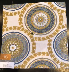 KRAVET Suzani in Blue & Gold 17 1/4 x 17 1/2" Woven Fabric Sample - Picture 1 of 3