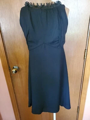 Vintage Carol Brent Black Sleeveless Peek A Boo Party/Cocktail Dress  XS/S.  MO - Image 1 of 4