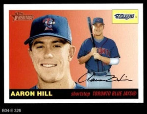 2004 Topps Heritage #326 Aaron Hill Blue Jays 8 - NM/MT - Picture 1 of 2