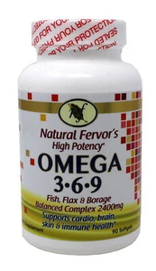 Natural Fervors High Potency Omega 3,6,9 Fish,Flax & Borage Oil 90 Ct(Backdated) - Picture 1 of 2