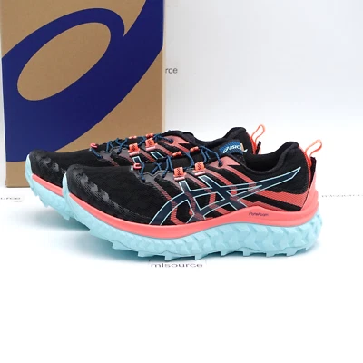 Size 9 Women's ASICS Trabuco Max Trail Running Shoes 1012A901-003 Black/Coral - Image 1 of 4
