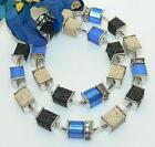 Halskette Würfelkette Würfel Cube Lava sand schwarz Polaris blau Strass 305g