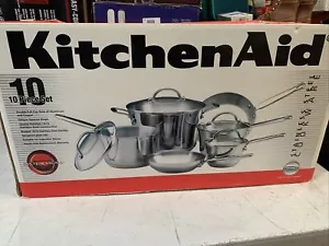KitchenAid - Gourmet Distinctions Cook Ware 10 Piece New Stainless Steel - Picture 1 of 22