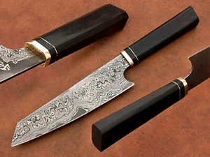 Cuchillo Gyuto Chef, Hecho a Mano Damasco San Mai Cuchillo de Chef, Regalo para Él/ella - Imagen 1 de 9