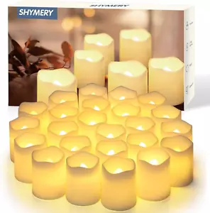 Flameless Votive Candles, 24 Pack LED Tea Lights in Warm White, 1.5"X1.7" - Picture 1 of 12