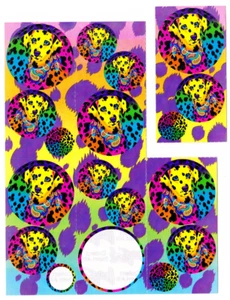 Lisa Frank - BANDANA DALMATION Incomplete Authentic Sticker Sheet - S210 - Picture 1 of 2