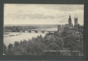 1913 Post Card Westminster London The Thames River - Picture 1 of 1