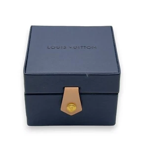 Louis Vuitton Empty Watch Jewelry Box Case Navy Blue Leather Authentic pj240630 - Picture 1 of 18