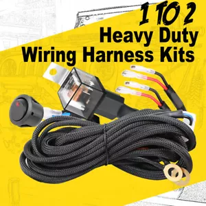 LED Light Bar Wiring Harness Kit ON-OFF Rock Switch 12V Relay Fuse Loom 2Way 4WD - Picture 1 of 11