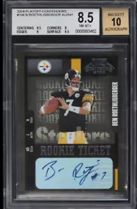 2004 Playoff Contenders Autograph Ben Roethlisberger RC BGS 8.5 Auto 10 HOF - Picture 1 of 2