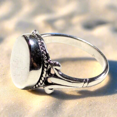 STERLING SILVER Signet Secret Box POISON RING sz 6, 7, 8, 9 - Image 1 of 4