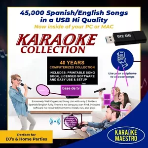 Karaoke Computer Inglese Spagnolo 45.000 Canzoni Sistema Professionale Miglior Software - Foto 1 di 3