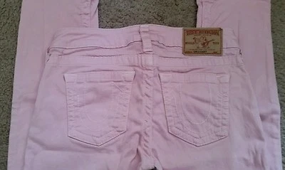 True Religion Niñas Rosa Casey Jeans, Talla 12-¡USADO EN EXCELENTE ESTADO! Foto 1 de 4
