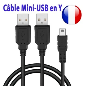Câble USB Mâle A en Y vers Mâle Mini-B pour Disque Dur Externe HDD portable - Picture 1 of 3