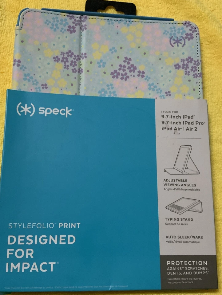 🏯 Speck 9.7 ” iPad Air 2 Folio Case - Flower Print Aster Purple and Blue🆕 - Image 1 of 2