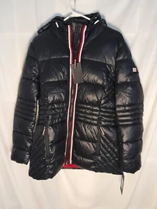 Tommy Hilfiger Women's Hooded Coat Puffer Jacket SZ Large Navy NWT - Bild 1 von 15
