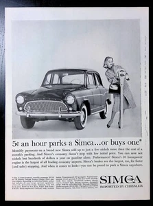 Anuncio Impreso Años 50 Simca Hermosa Mujer Tacones Cartera Abrigo Parquímetro Chrysler - Imagen 1 de 1