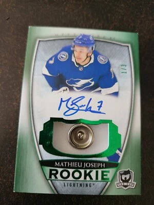 2018-19 The Cup - Mathieu Joseph - Rookie Auto Green Button 1/3 - Image 1 of 2
