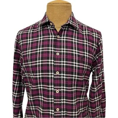 THOMAS PINK Mens Dress Shirt Black Pink Nova Check Chest Logo Casual Size Medium - Image 1 of 4