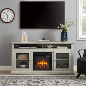 Modern Entertainment Console with 18" Fireplace Insert for TV Up to 65" - Picture 1 of 9