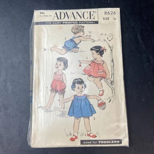Advance #8626 GIRLS Dress Frock & Panty Sunsuit Size 1/2 UNCUT - Picture 1 of 4
