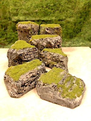 MOSSY MODULAR HILLS--JUEGO PINTADO DE 7 ACANTILADOS--MESA WARGAMING TERRENO D&D Foto 1 de 4