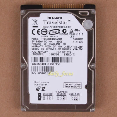 HTS541080G9AT00 - Hitachi 80 GB 2.5" 5400 RPM PATA Hard Disk Drive HDD - Image 1 of 2