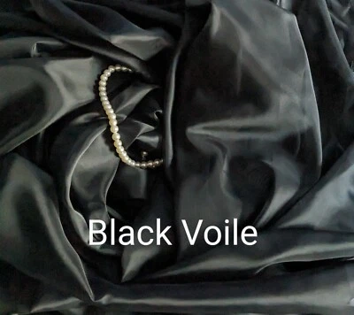 Negro Sheer Voile 116" por yarda boda fiesta decoración telón de fondo muestra gratis Foto 1 de 4