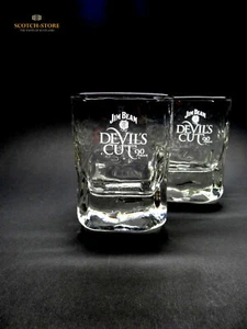 2 Whiskey Gläser Jim Beam Devils Cut mit Aufdruck I Tumbler 2er Whisky Glas Set - Bild 1 von 2