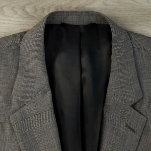 Jos A Bank Sport Coat Men's 50L Wool Glen Check Plaid Two Button Single Vented - Picture 1 of 19