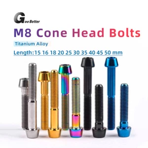 M8 Color Titanium Bolts Cone Head Hex Screw 15 16 18 20 25 30 35 40 45 50 mm GR5 - Picture 1 of 25