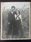 Sailor Couple WWII Navy Costume Vintage WW2 Photograph Photo Picture LARGE 8X10