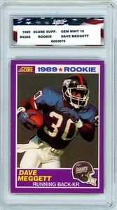 1989 Score Supplemental #428S Dave Meggett Rookie Card AGC 10 Gem Mint - Picture 1 of 2