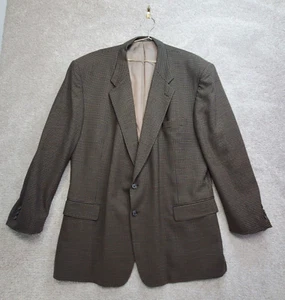 Monsieur Givenchy Blazer Jacket Women 48 Black Brown Houndstooth Single Breasted - Picture 1 of 12