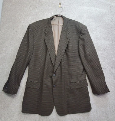 Chaqueta Blazer Monsieur Givenchy Mujer 48 Negro Marrón Pata de Gallo Sencillo Pecho Foto 1 de 4